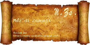 Mádi Zsanett névjegykártya