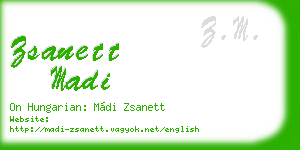 zsanett madi business card